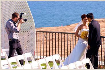 Taking a photo of the newlyweds