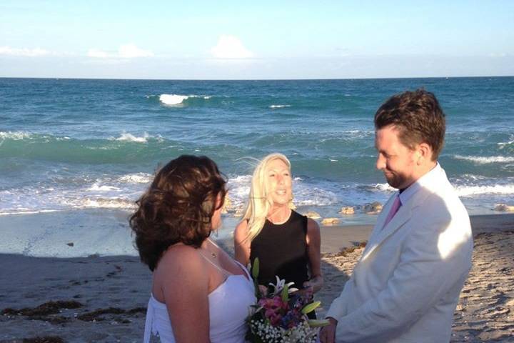 Leading the beach wedding
