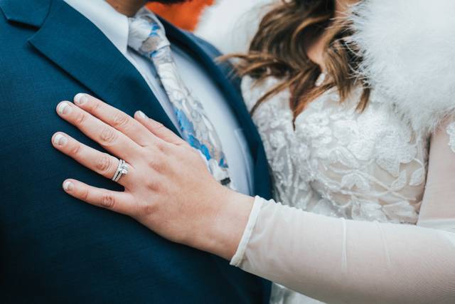 Close-up of the wedding ring