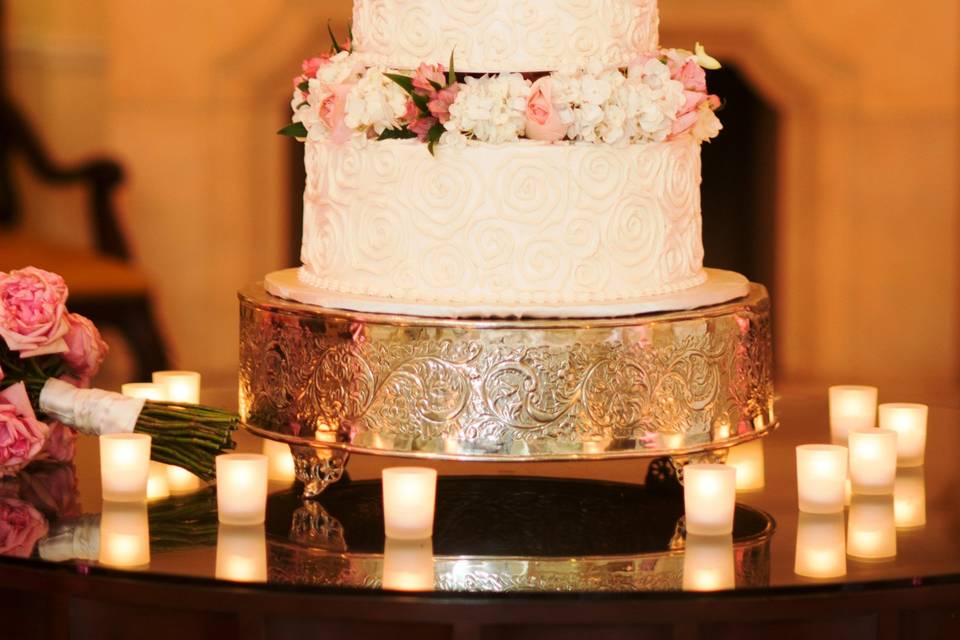 Four tier wedding cake