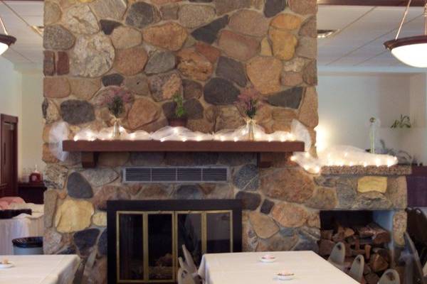 Field Stone Fireplace in Reception Room