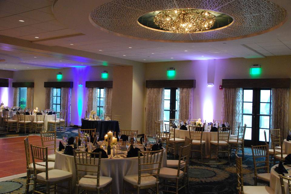 Wedding reception venue lighting