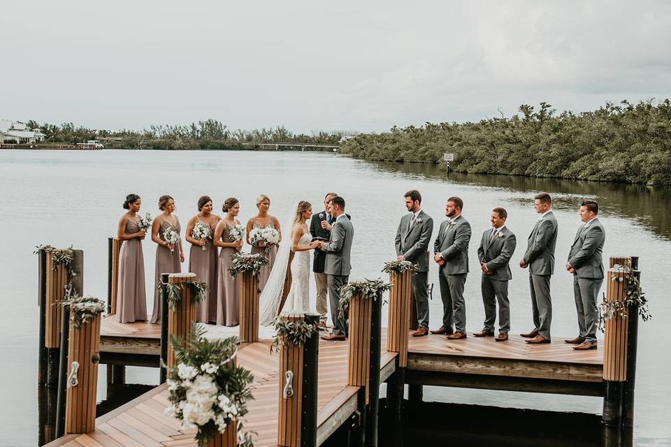 On the dock ceremony along the Gordon River