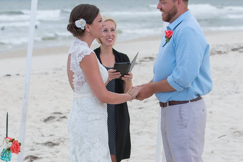Officiating a beach wedding