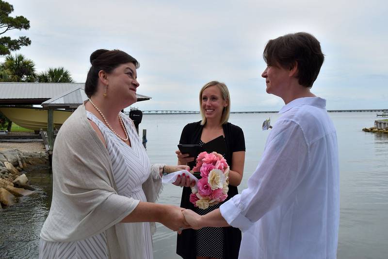 Lakefront wedding ceremony