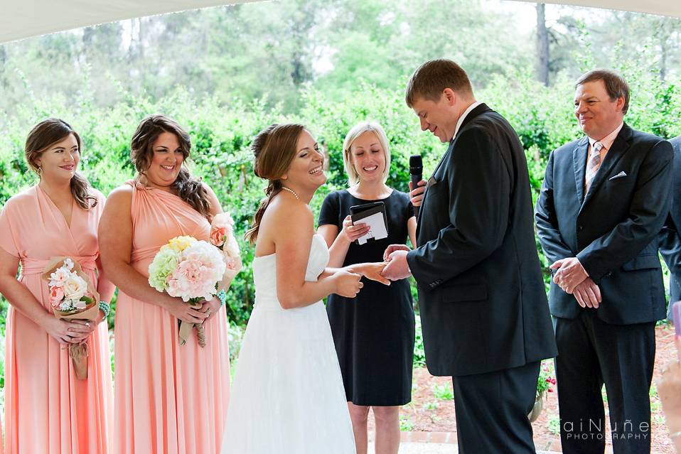 Exchange of rings at the ceremony