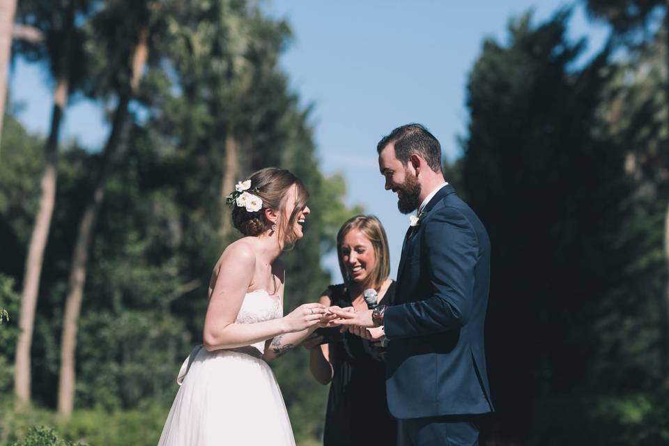 Beach wedding ceremony