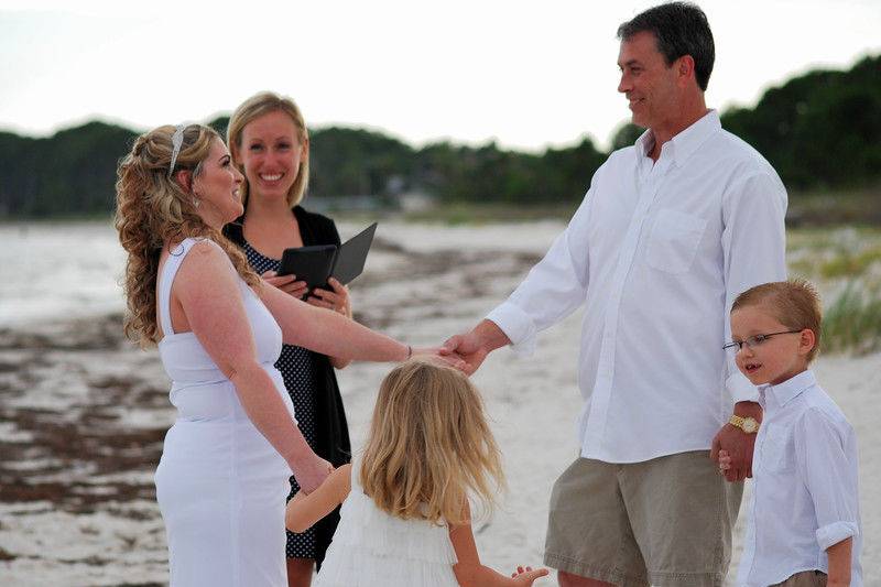 Beach wedding ceremony