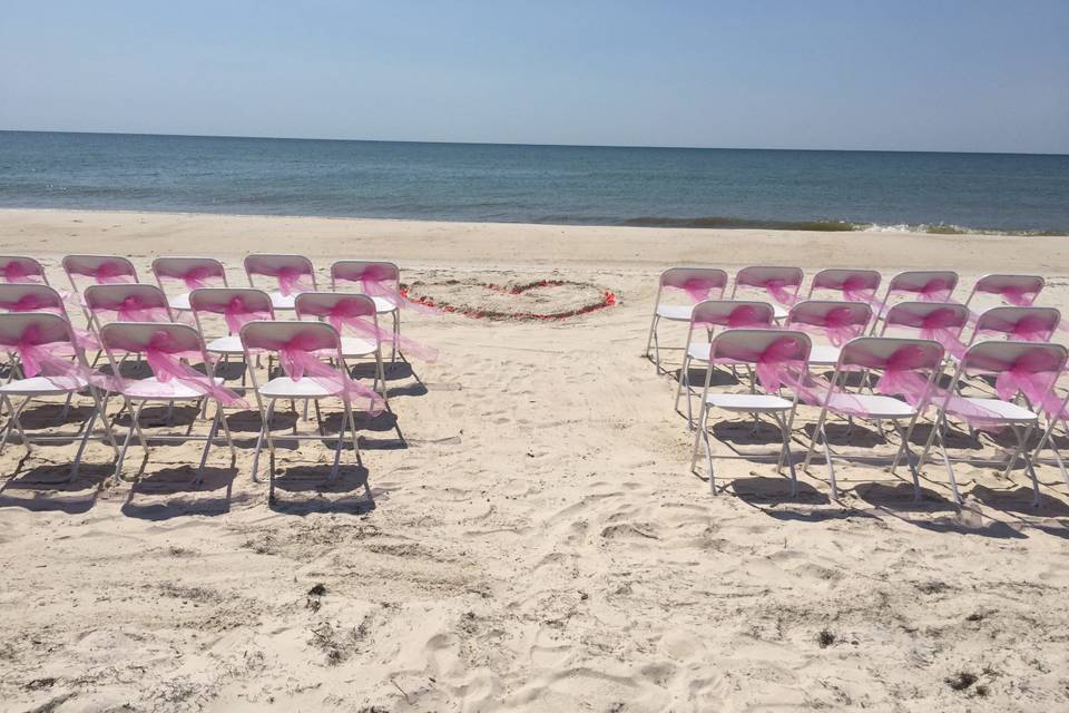 Beach wedding setup