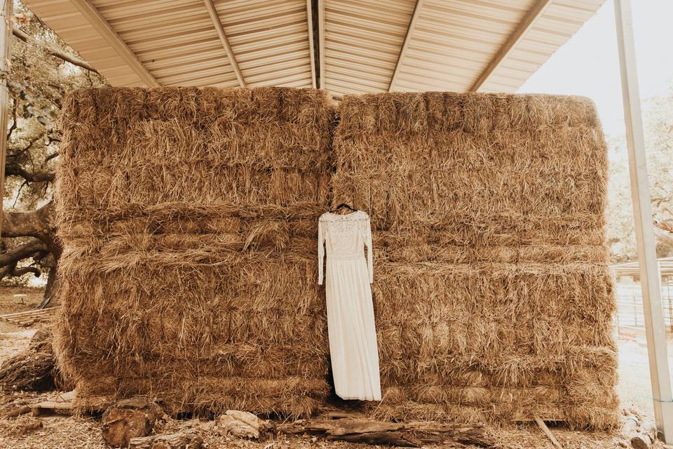 Wedding Dress Hay Barn