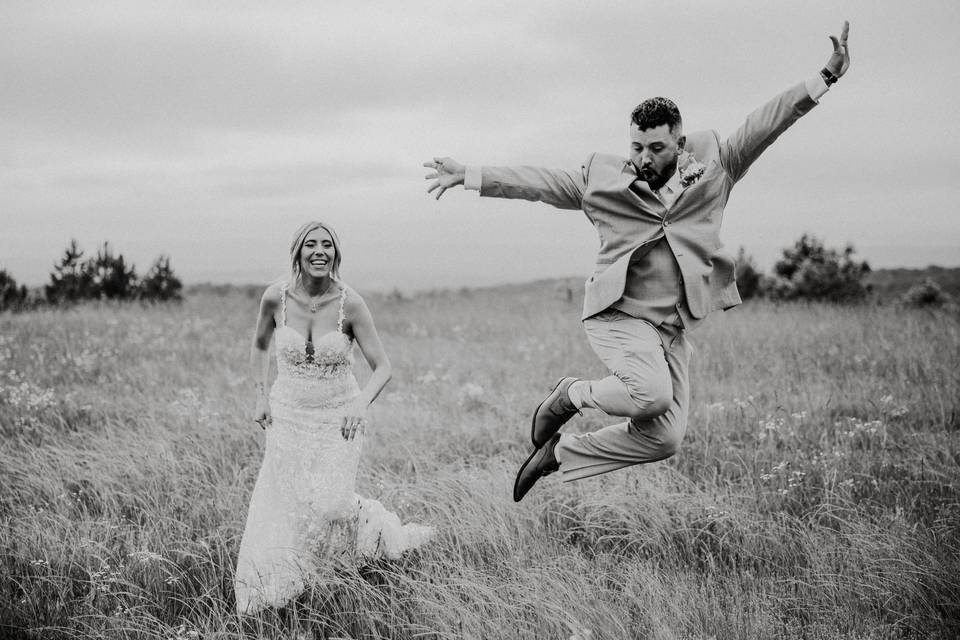 Groom jumping