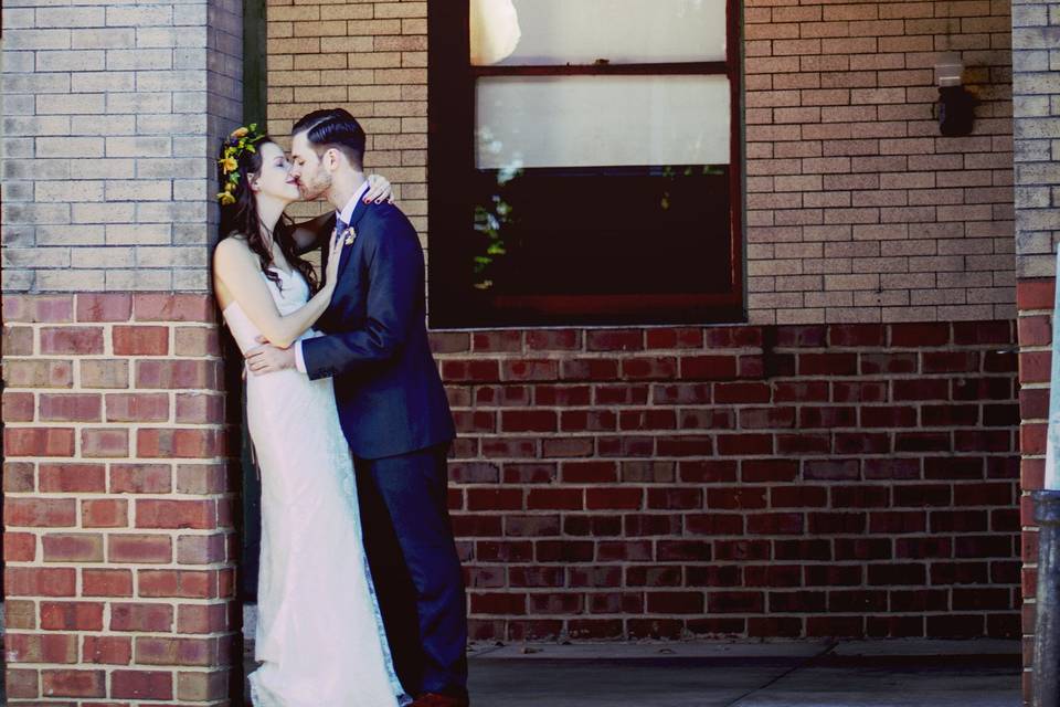 Couple by an arch