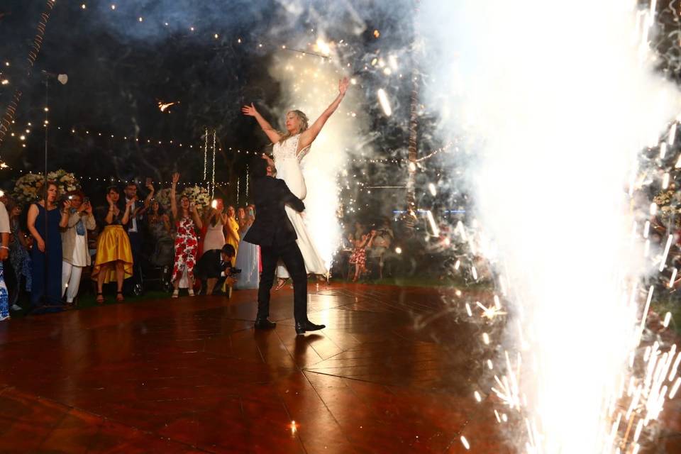 Wood dance floor sparklers