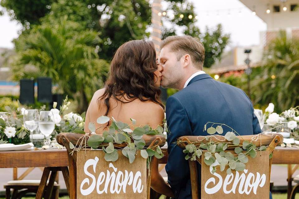 Bride and groom table