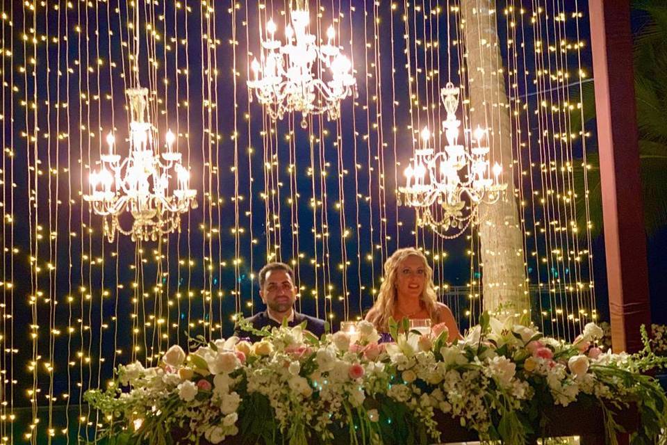 Bride and groom table