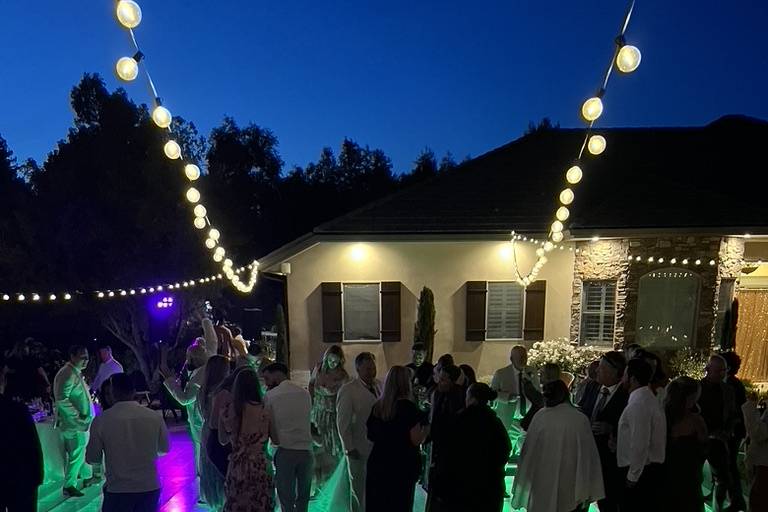 Dance floor over the pool