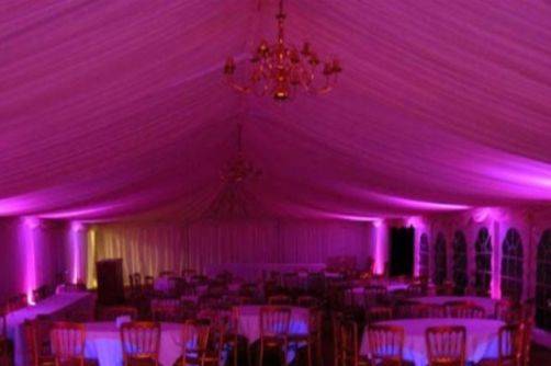 Uplighting services for 50th birthday party July 2017