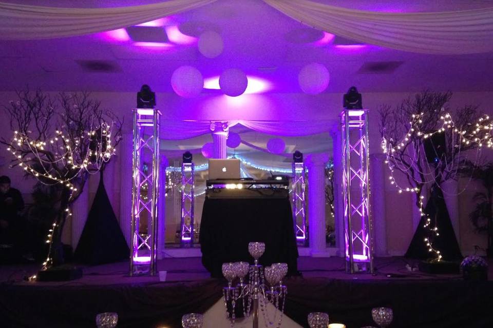 DJ/Uplighting services for wedding February 2018