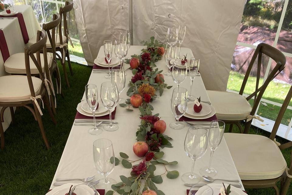 White pumpkins centerpiece