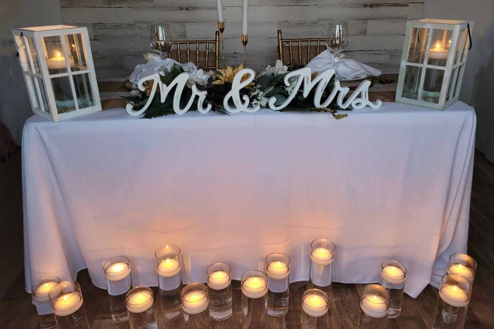 Wedding candle display