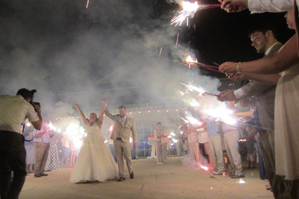 Picture perfect ending to a wonderful reception at Shadowland Ballroom St. Joseph, Michigan.