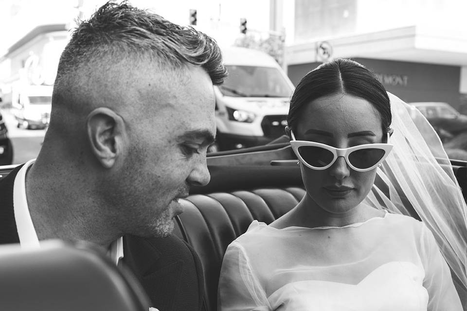 Classic car wedding vegas