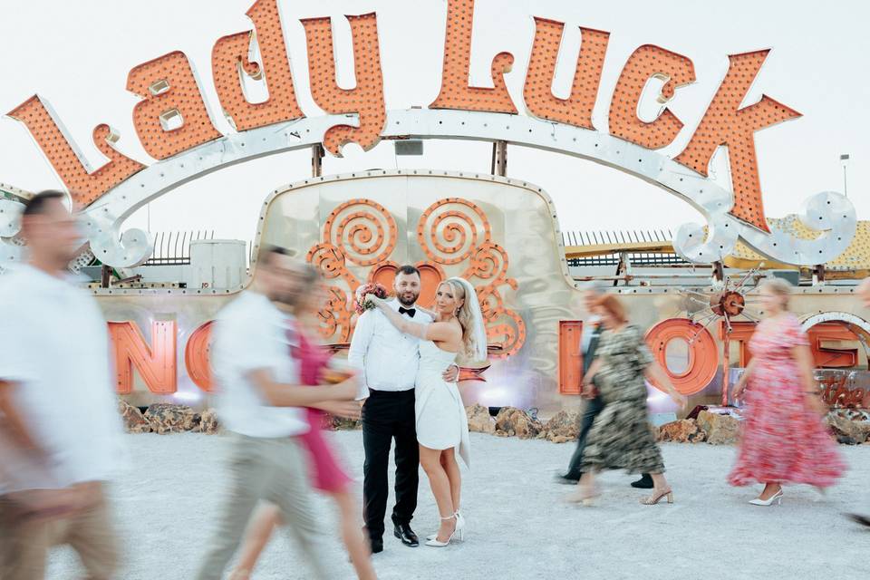 Neon museum wedding