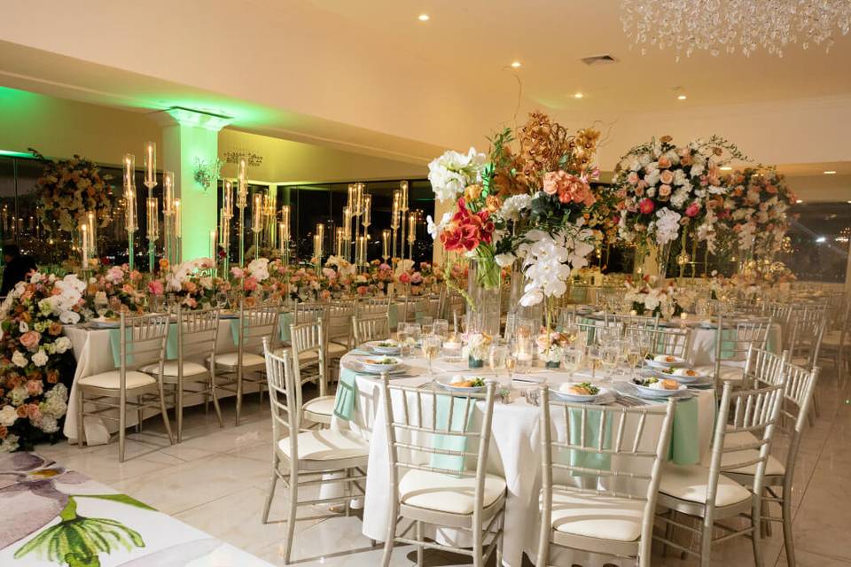 Skyline setup during wedding