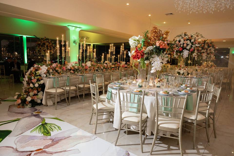 Skyline setup during wedding