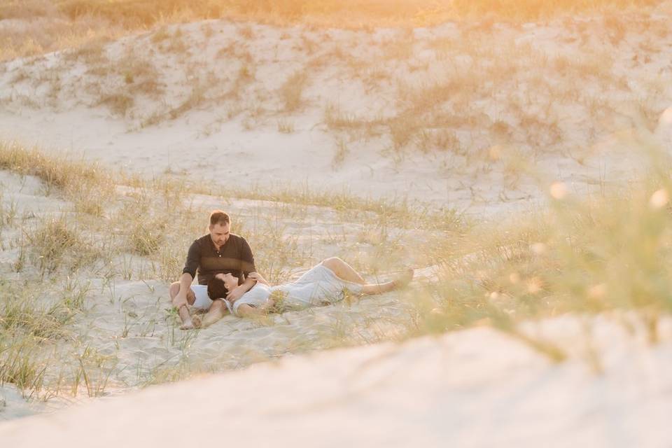 Couple on 4x4 beach NC