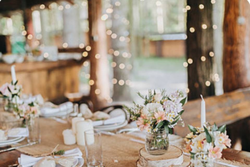 Place settings and table decor