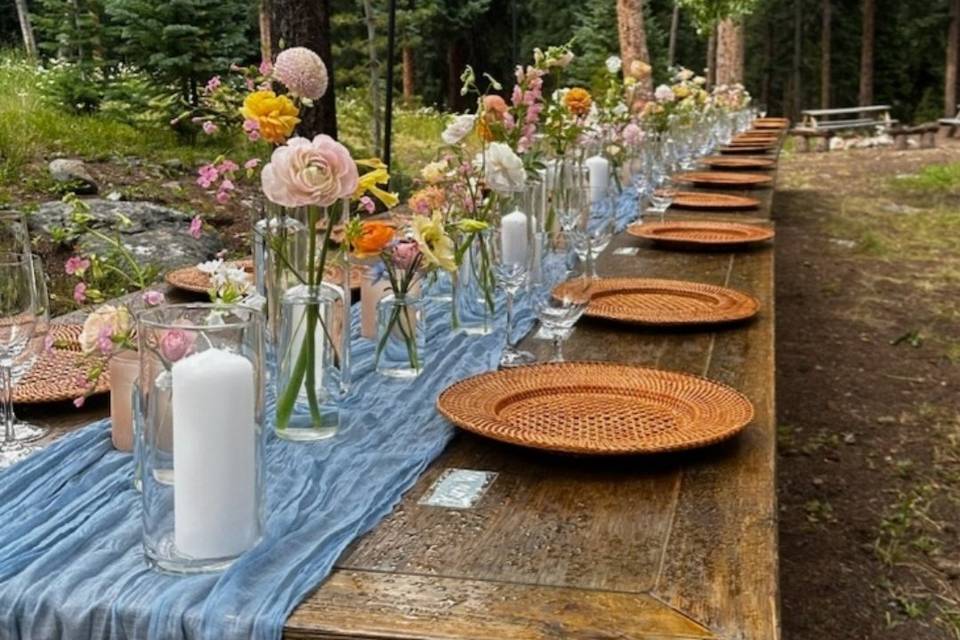 A reception in the woods