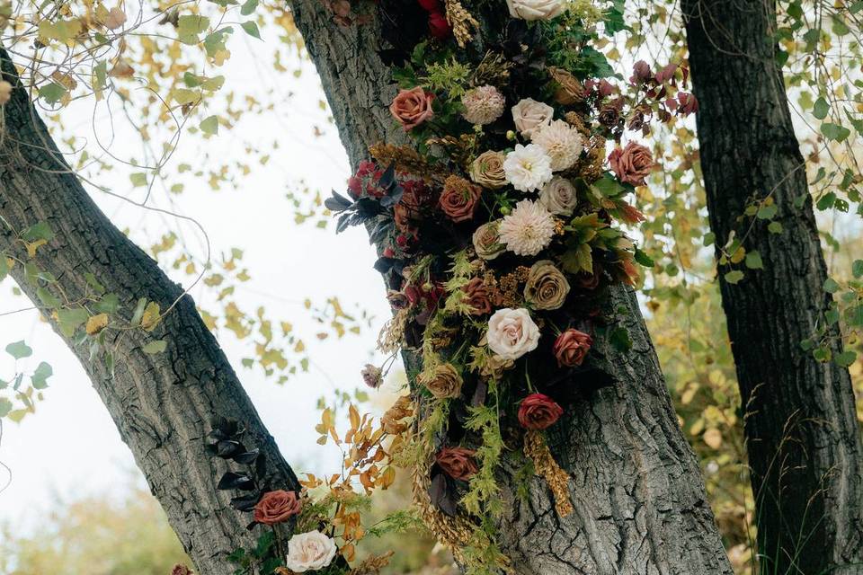 Ceremony florals installation