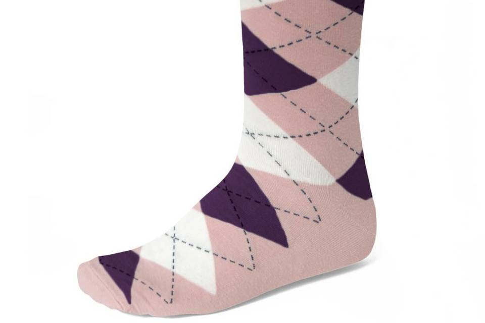 Blush & eggplant argyle socks