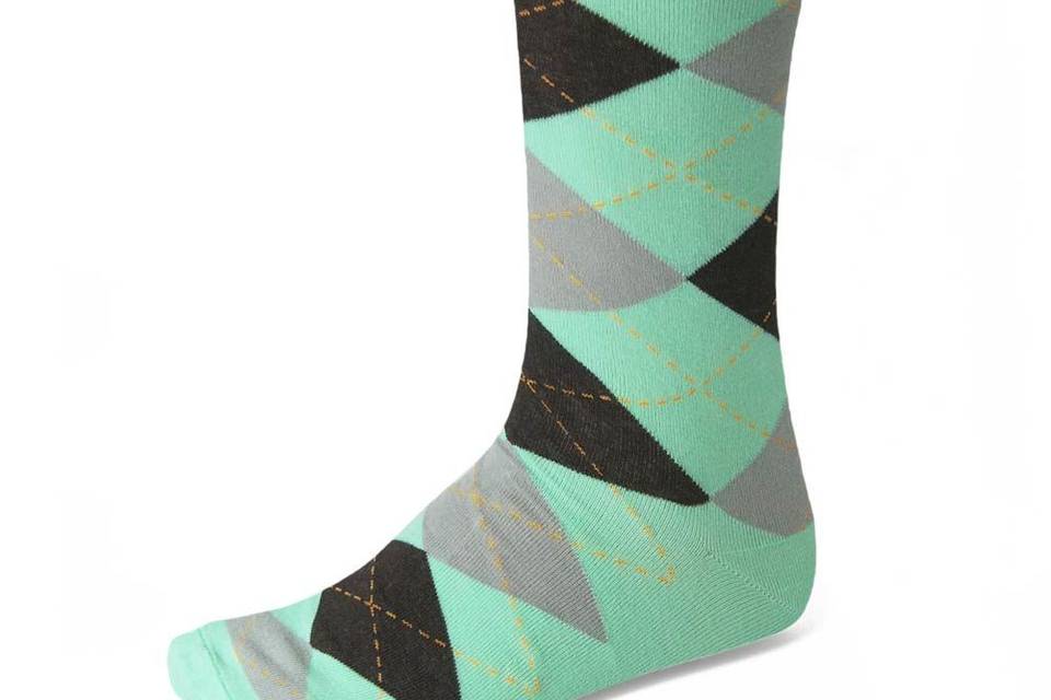 Seafoam and gray argyle socks