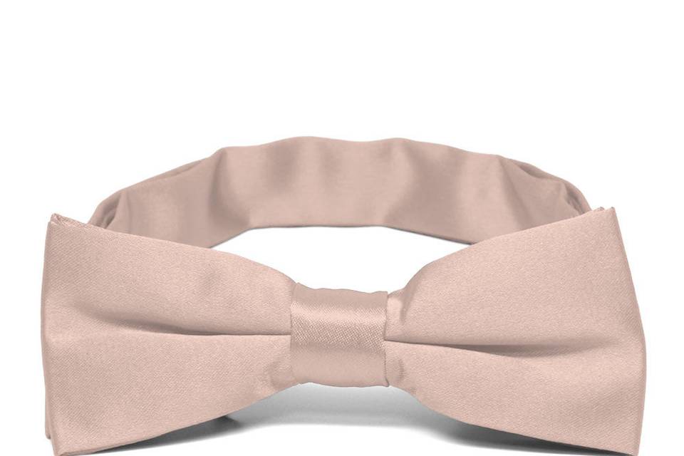 Blush pink band collar bow tie