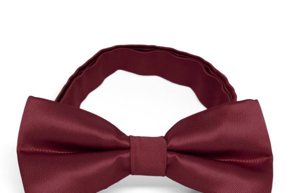 Burgundy band collar bow tie