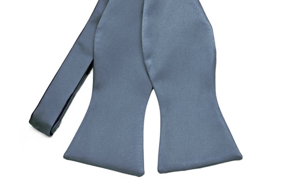 Dusty blue self-tie bow tie