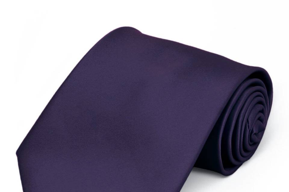 Eggplant purple solid tie