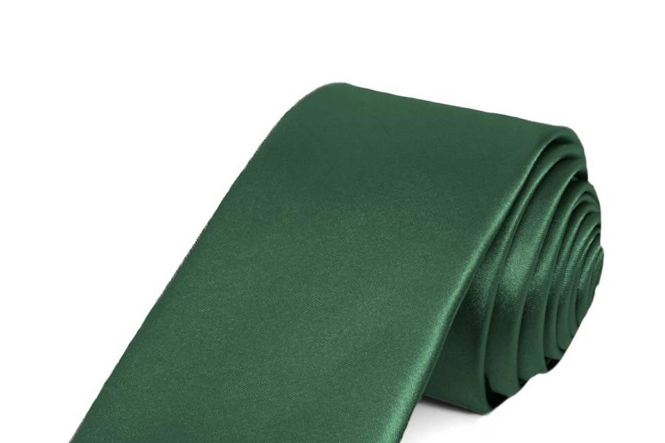 Forest green solid color tie