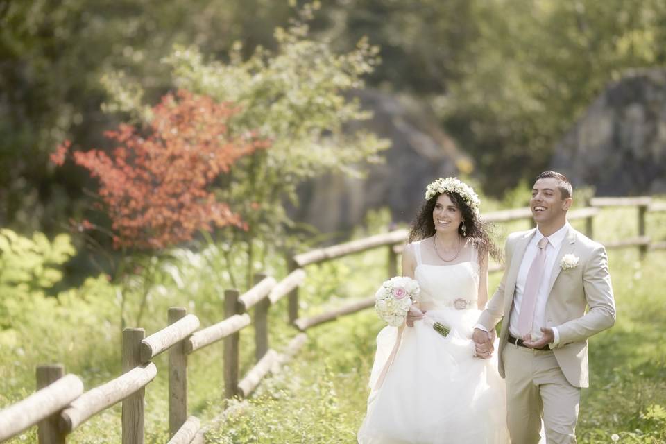 The bride and groom