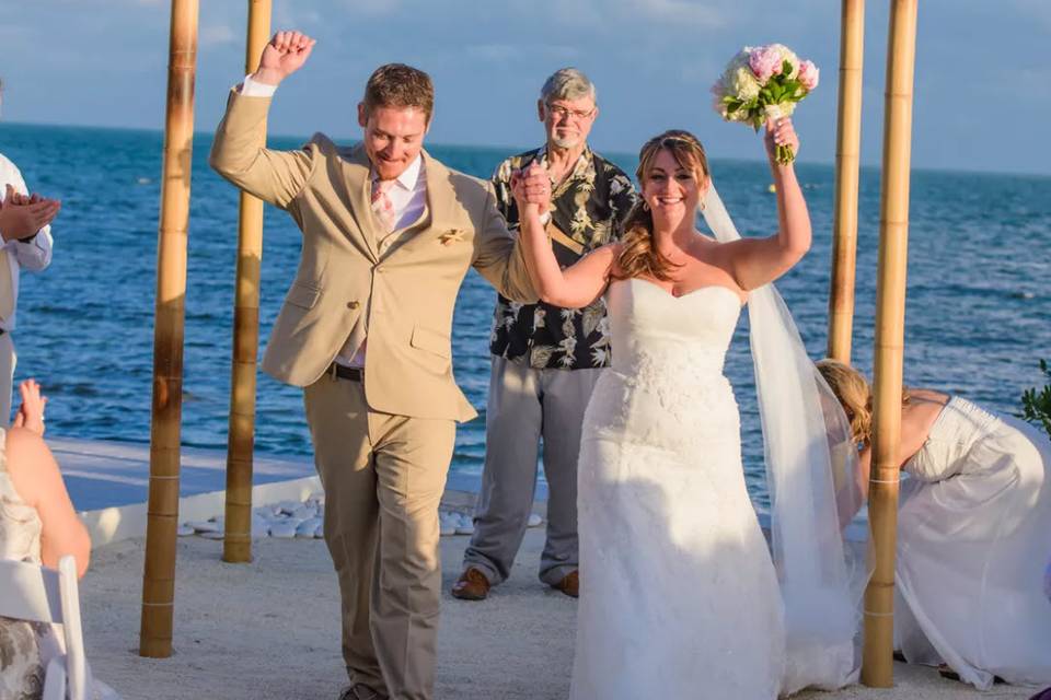 True beachfront wedding!
