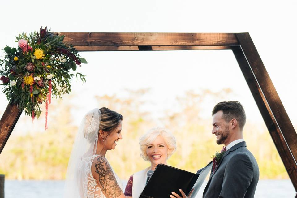 Wedding on a dock