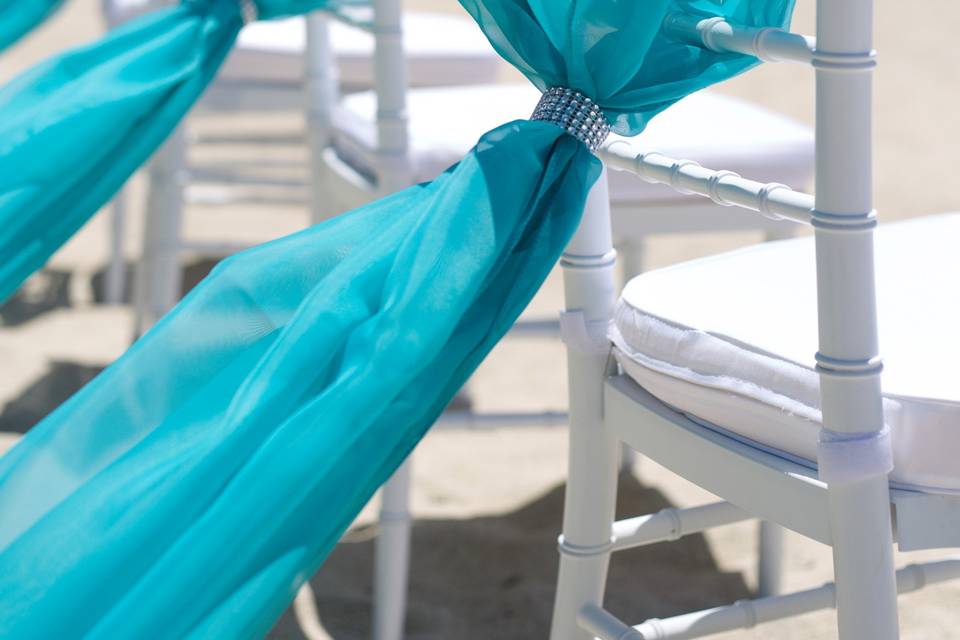 Chair sashes with rhinestone