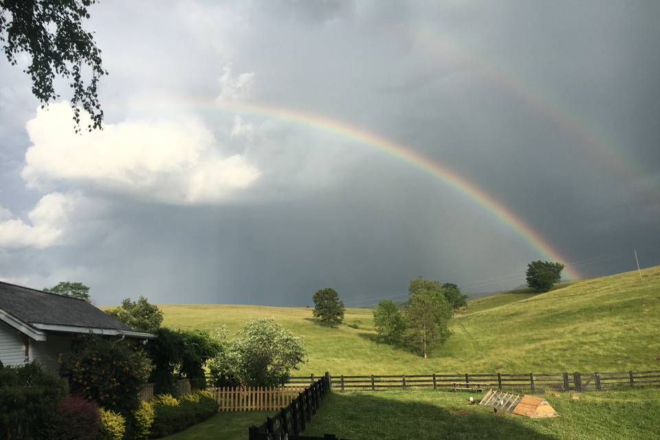 Rainbow over Farmhouse