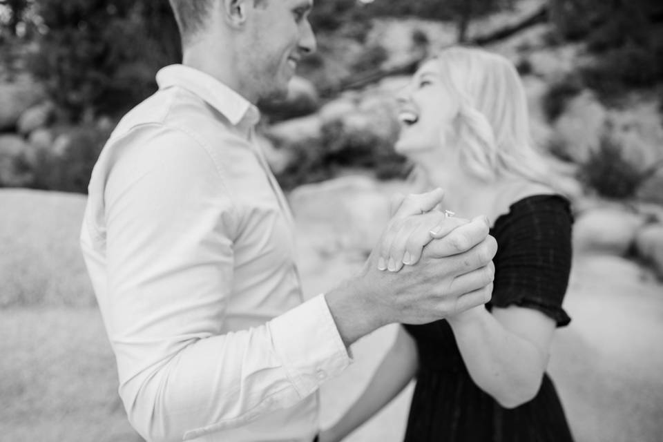 Engaged couple at Lake Tahoe