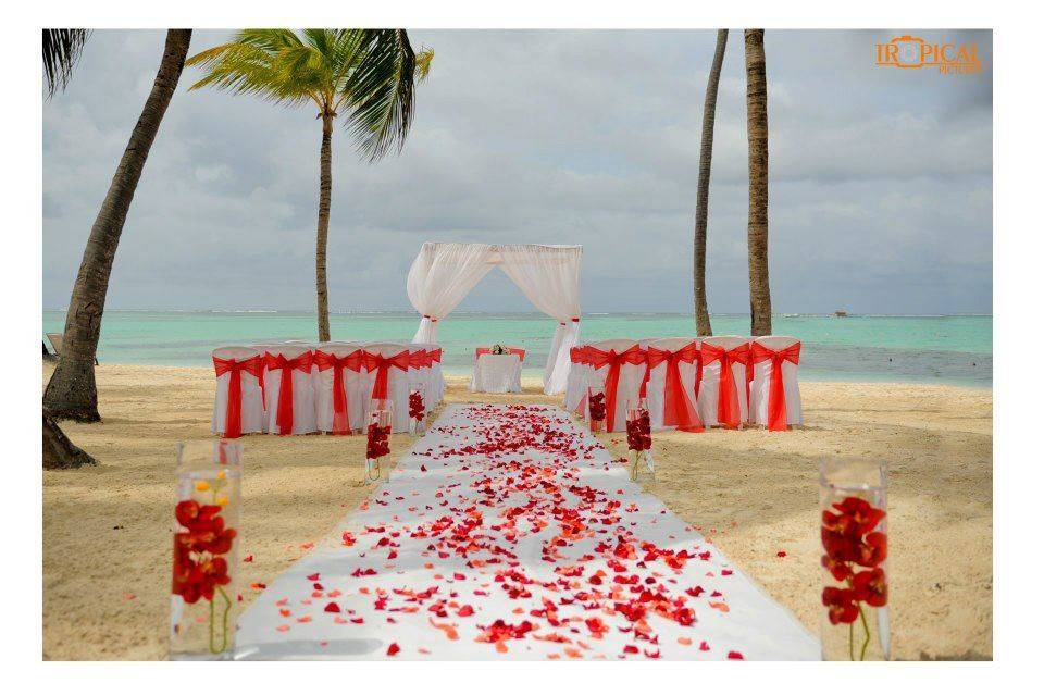 Get married right on the white sand beach