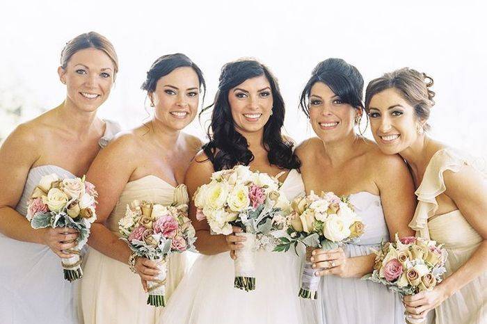 Wedding bouquets of the bride and bridesmaids