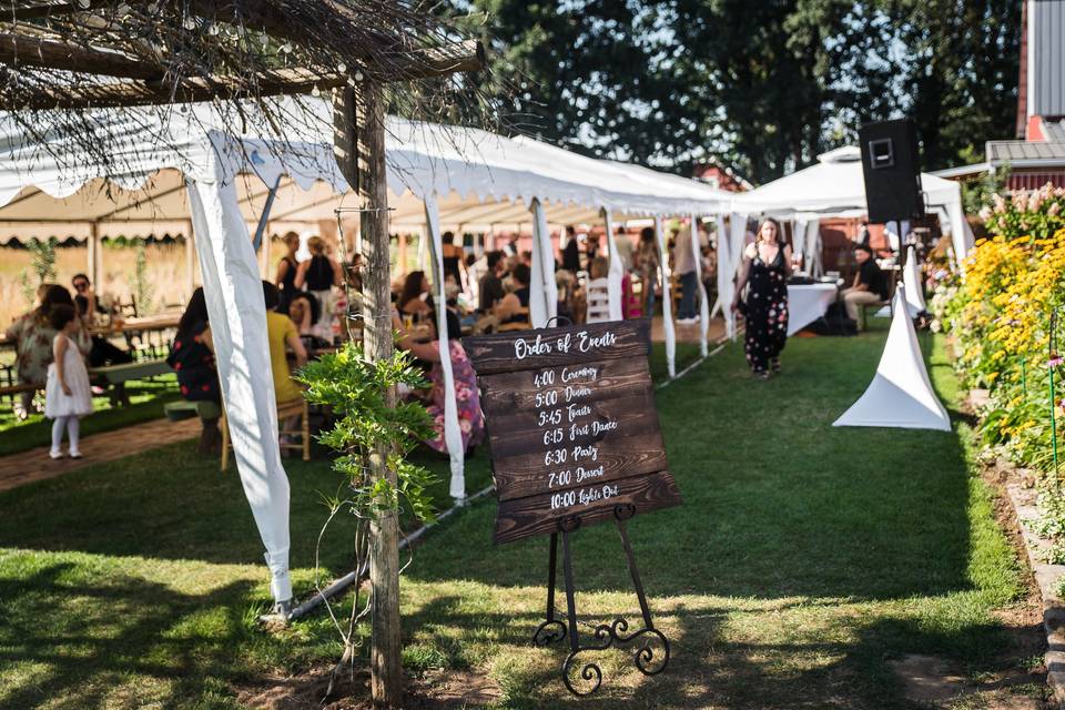 Party reception tent