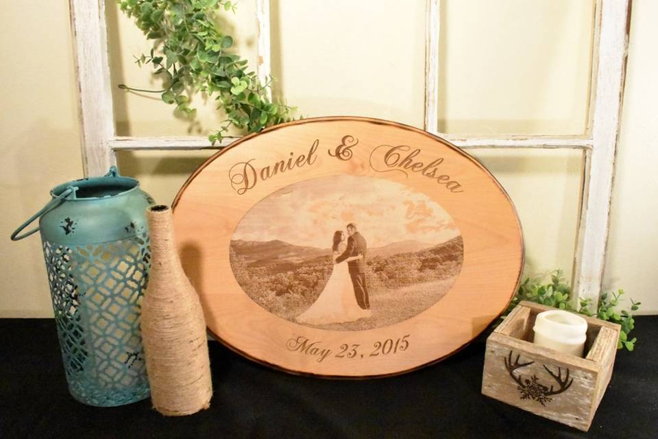 Photo Engraved Guest Book Sign